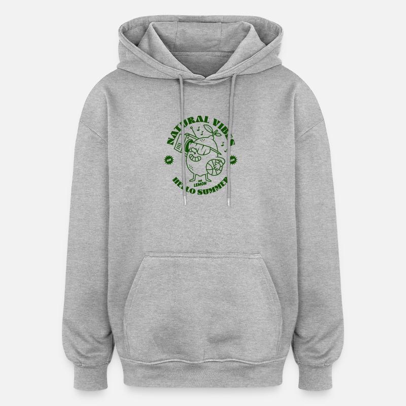 Zitronengrün - Oversized Unisex Hoodie - Grau meliert