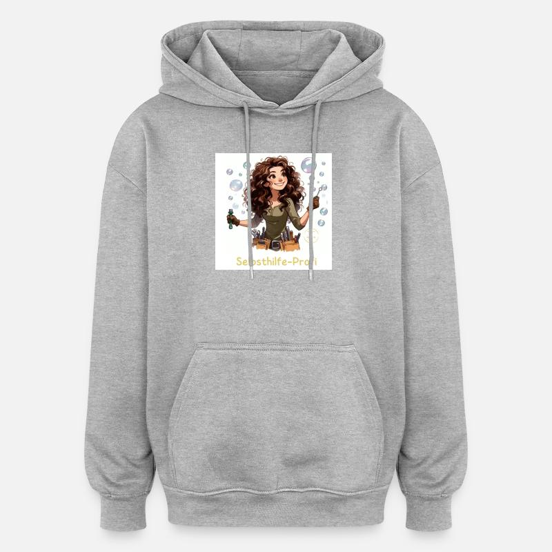 Selbsthilfe-Profi 1.0 - Oversized Unisex Hoodie - Grau meliert