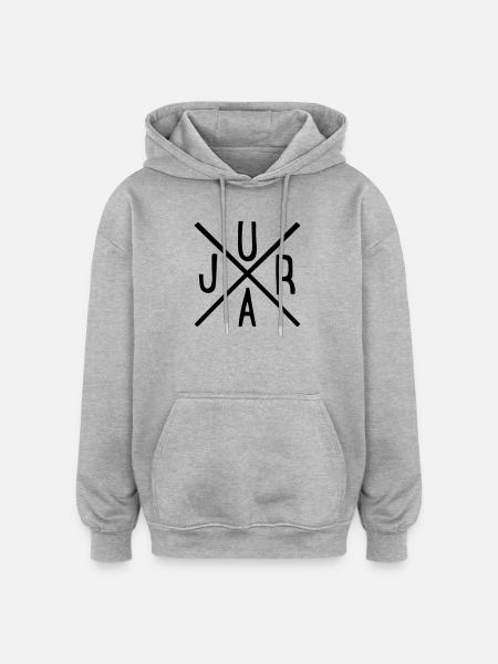 Jura - Oversized Unisex Hoodie - Grau meliert