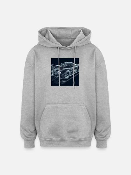 Blueprint Racing Car Vision - Oversized Unisex Hoodie - heather grey