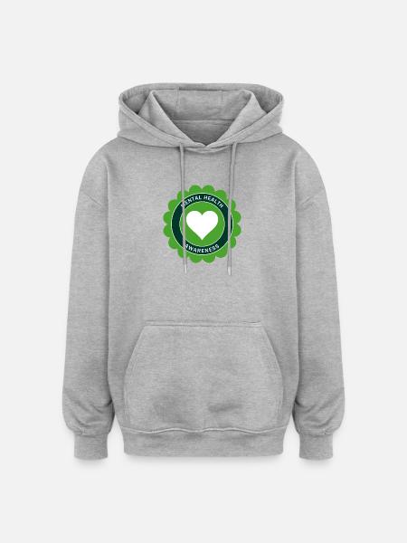 Mental Health Awareness - Oversized Unisex Hoodie - heather grey