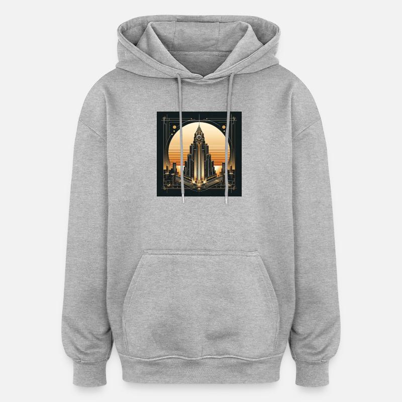 Skyscraper 1 - Oversized Unisex Hoodie - heather grey