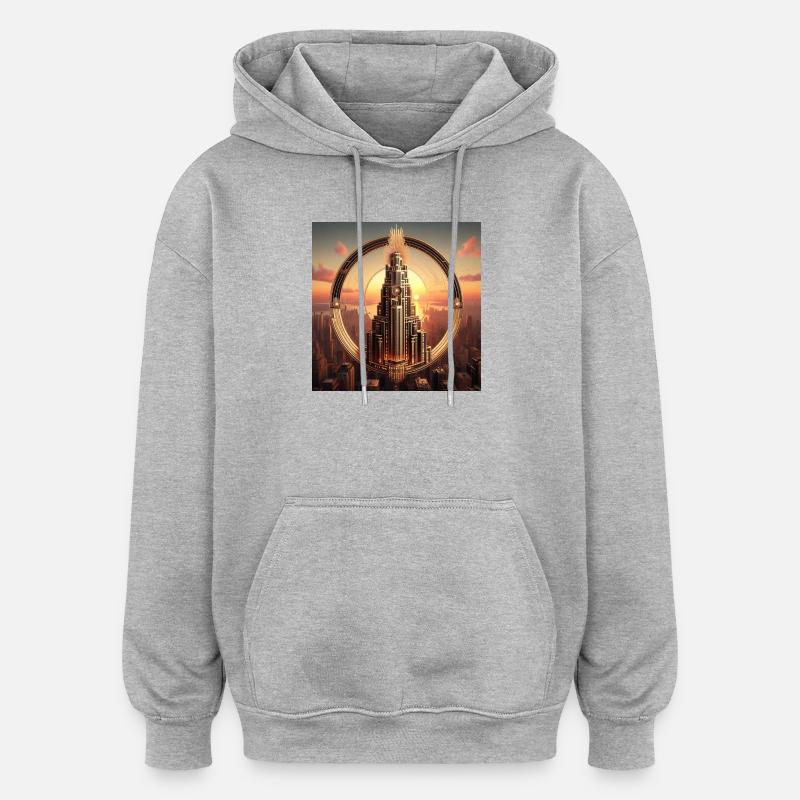 Skyscraper 4 - Oversized Unisex Hoodie - heather grey
