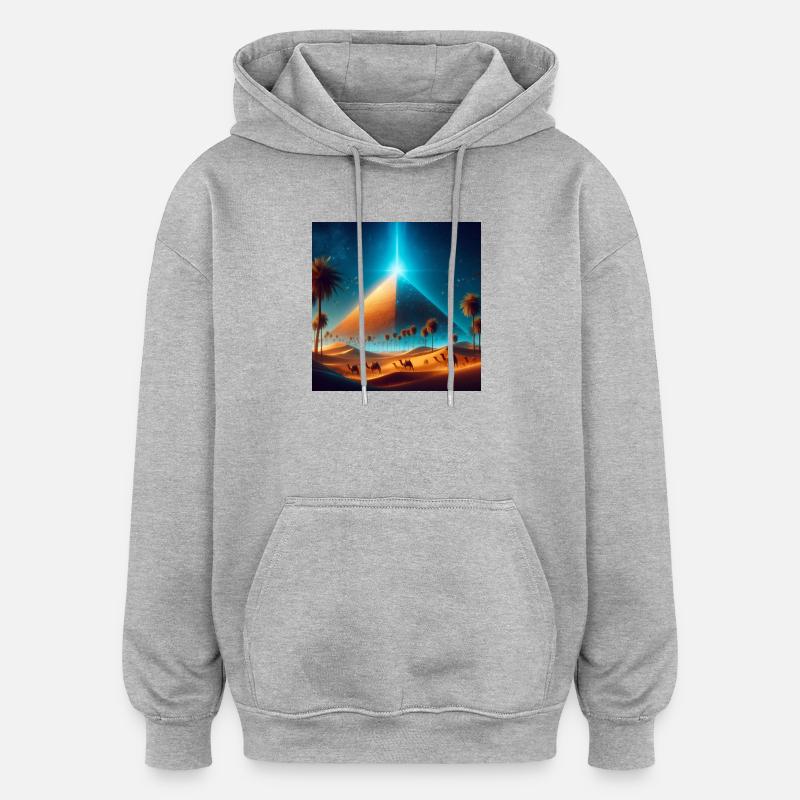 Pyramide 5 - Sweat à capuche oversize unisexe - gris chiné