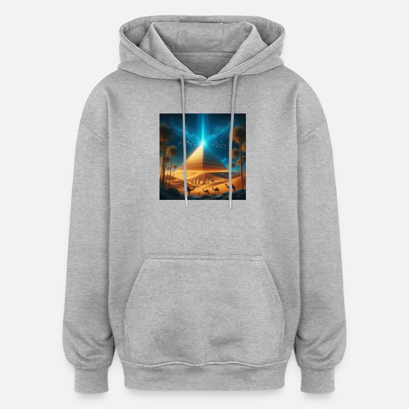 Pyramide 8 - Sweat à capuche oversize unisexe - gris chiné