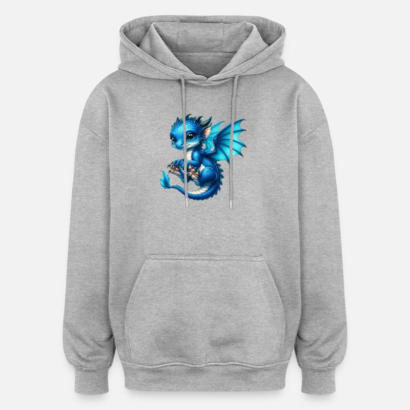 Dragon - Oversized Unisex Hoodie - heather grey
