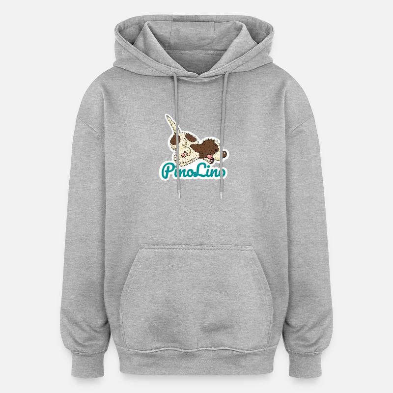 Pino Lino essence - Sweat à capuche oversize unisexe - gris chiné