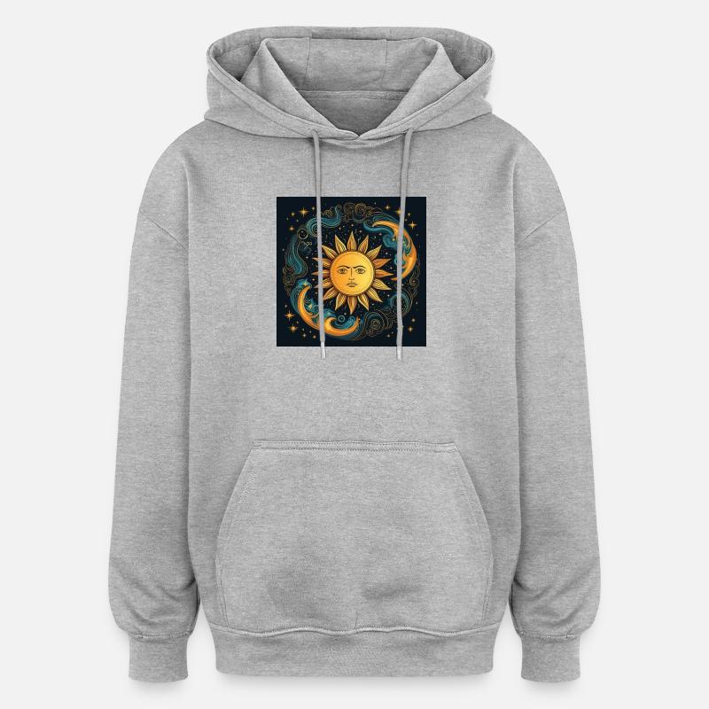Sonnenmondzyklus kosmische Kunst - Oversized Unisex Hoodie - Grau meliert