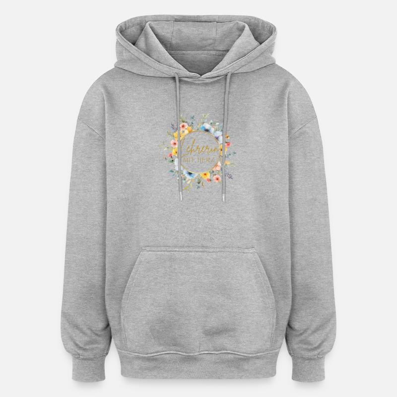 Lehrerin mit Herz! Personalisierbares Design - Oversized Unisex Hoodie - Grau meliert
