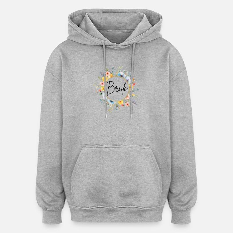 L’équipe Bride ! Personnalisable - Sweat à capuche oversize unisexe - gris chiné