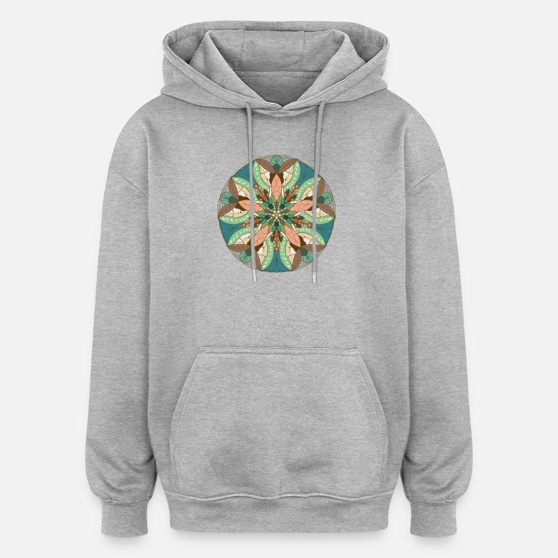 Fisch und Mond (Version II) - Oversized Unisex Hoodie - Grau meliert
