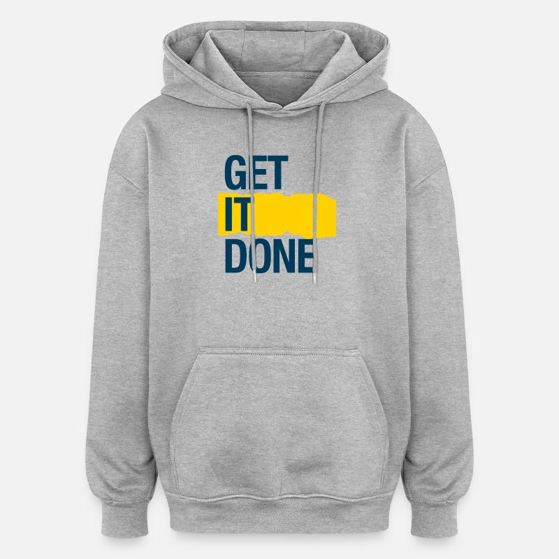 Faites-le - Sweat à capuche oversize unisexe - gris chiné