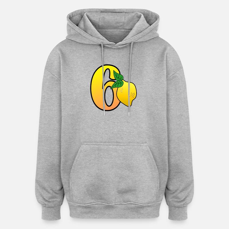 NUMÉRO 60E ANNIVERSAIRE - CITRON - Sweat à capuche oversize unisexe - gris chiné