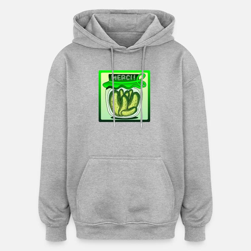 DANKE GURKENGURKEN - Oversized Unisex Hoodie - Grau meliert