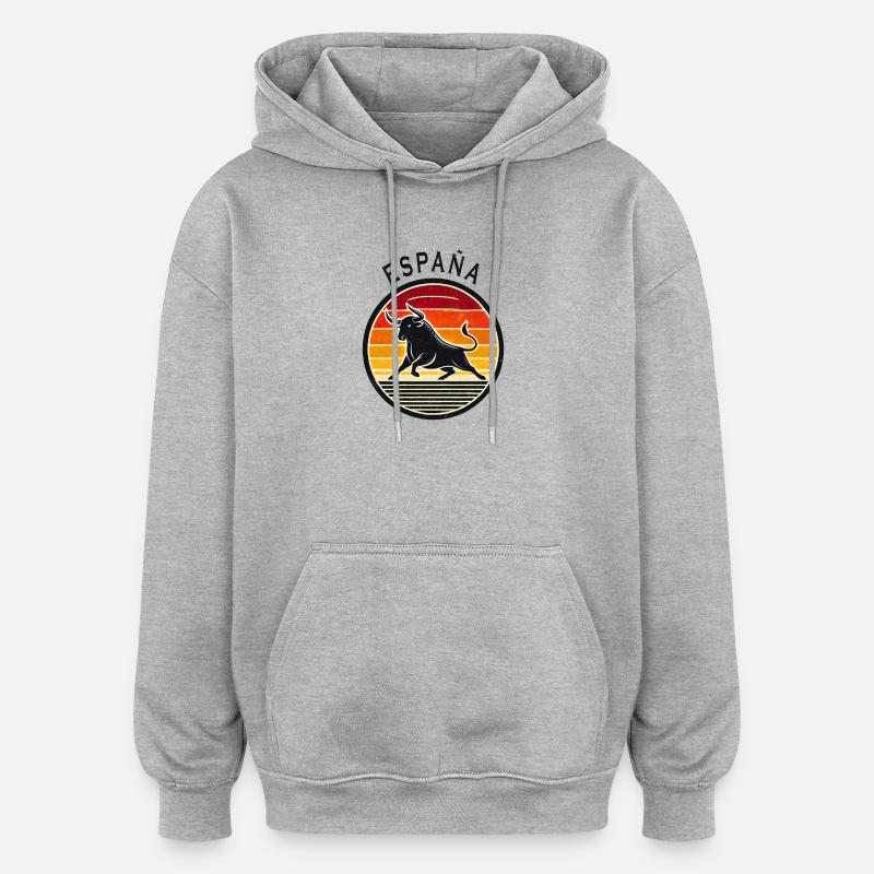 Spanien España Stier Design - Oversized Unisex Hoodie - Grau meliert