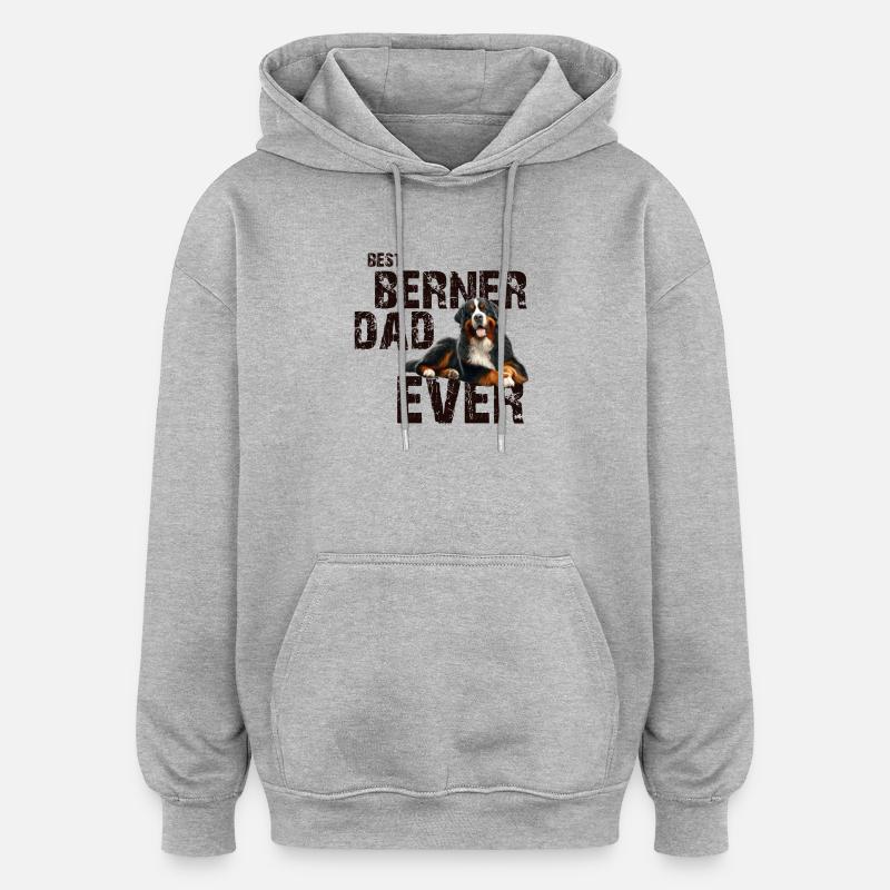 Bouvier bernois - Sweat à capuche oversize unisexe - gris chiné