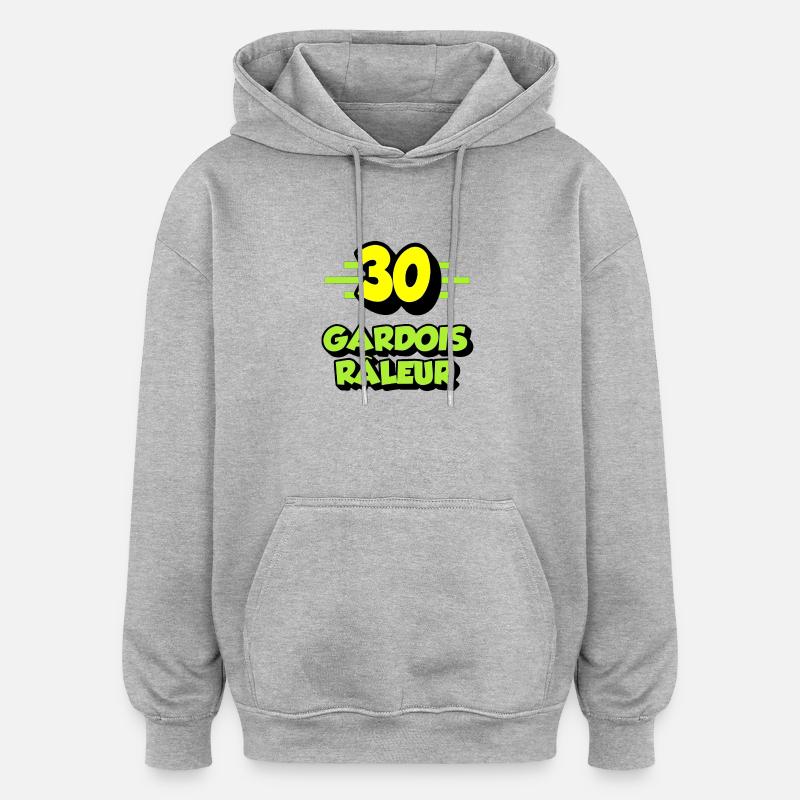 Gardois râleur - Sweat à capuche oversize unisexe - gris chiné