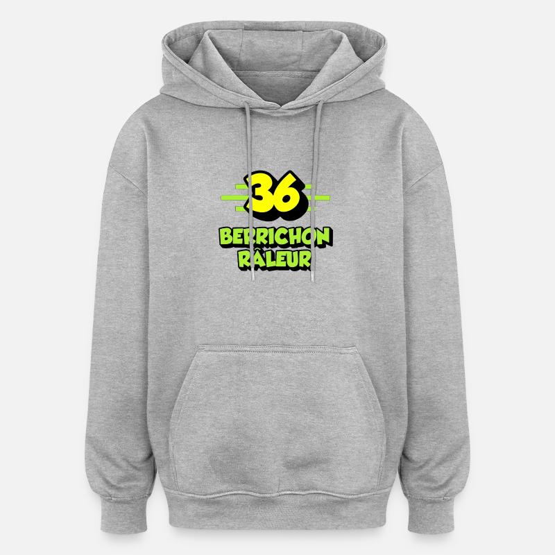 Berrichon râleur - Sweat à capuche oversize unisexe - gris chiné