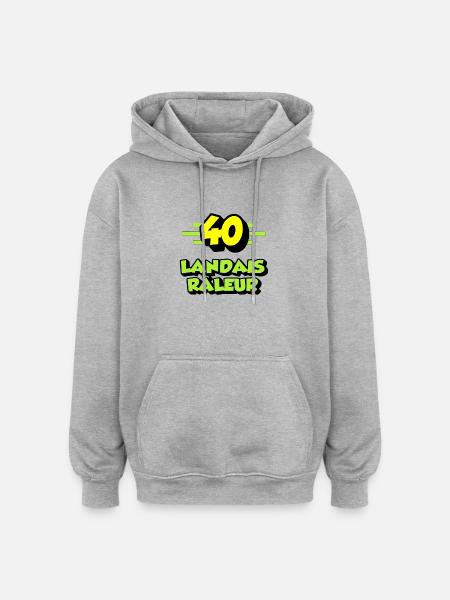 Landais râleur - Sweat à capuche oversize unisexe - gris chiné