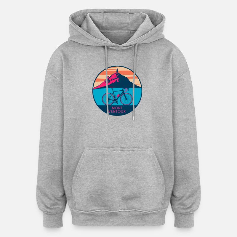 Design de T-shirt Mont Ventoux - Sweat à capuche oversize unisexe - gris chiné