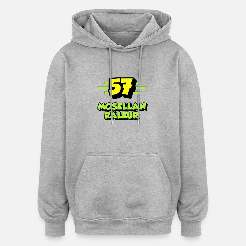 Mosellan râleur - Sweat à capuche oversize unisexe - gris chiné