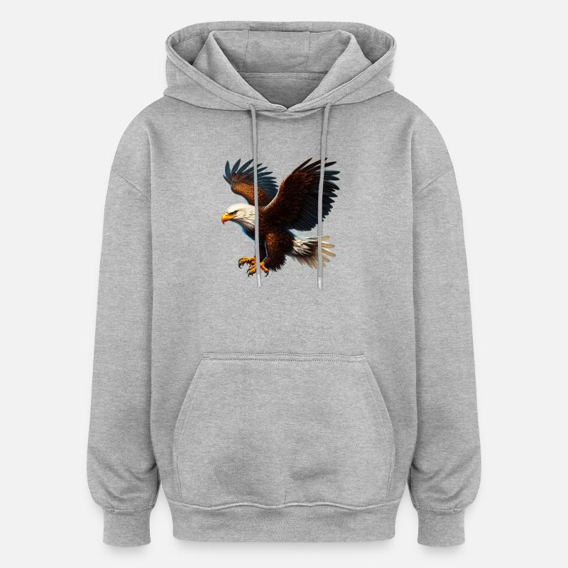Adler - Oversized Unisex Hoodie - Grau meliert