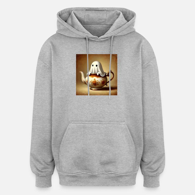 Ghost in the Teapot : un plaisir effrayant pour Halloween - Sweat à capuche oversize unisexe - gris chiné