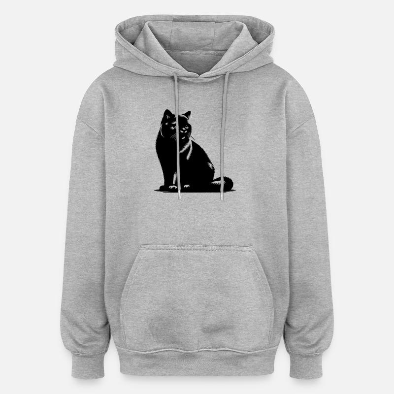 Britisch Kurzhaar Katze - Oversized Unisex Hoodie - Grau meliert
