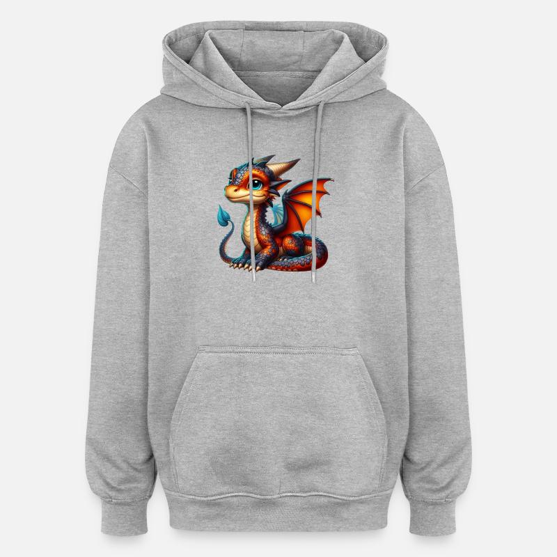 Dragon - Oversized Unisex Hoodie - heather grey