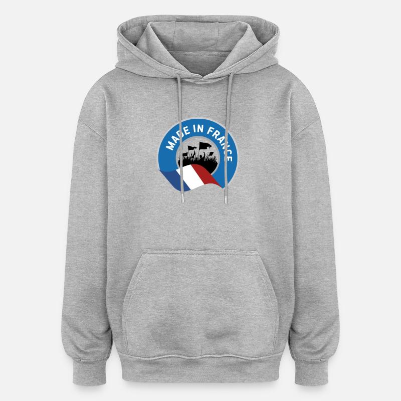 Hergestellt in Frankreich - Oversized Unisex Hoodie - Grau meliert