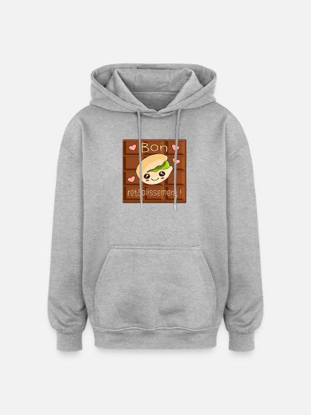 Bon rétablissement - Chocolat aux Pistaches - Sweat à capuche oversize unisexe - gris chiné