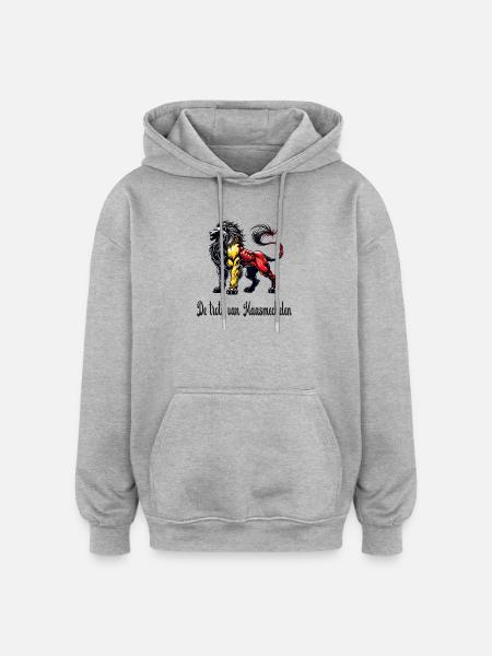 Maasmechelen lion flag design - Oversized Unisex Hoodie - heather grey