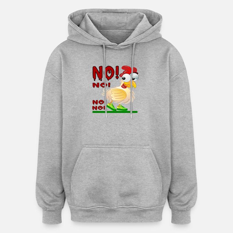 ANTWORT NEIN - HÜHNERSTALL - Oversized Unisex Hoodie - Grau meliert