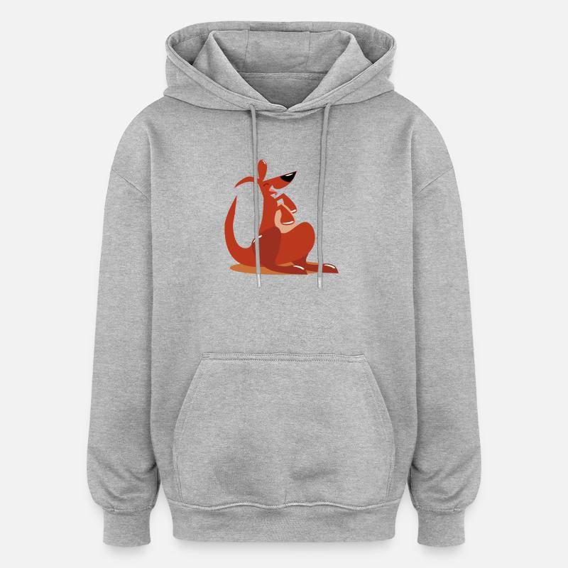 Kangourous Australie - Sweat à capuche oversize unisexe - gris chiné