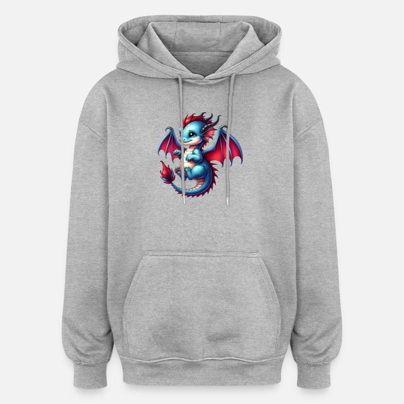 Dragon - Oversized Unisex Hoodie - heather grey