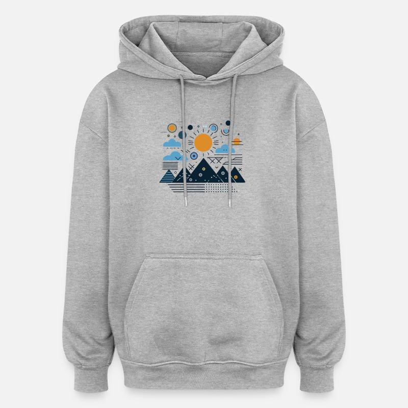 Gebirge - Oversized Unisex Hoodie - Grau meliert