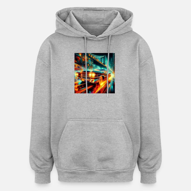 Oldtimer Elektroauto - Oversized Unisex Hoodie - Grau meliert