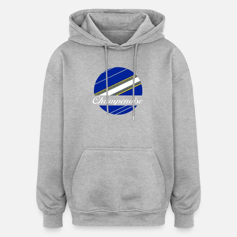 Champenoise - Sweat à capuche oversize unisexe - gris chiné