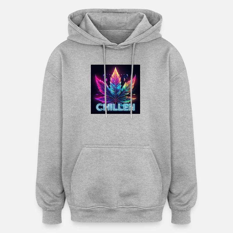 froid - Sweat à capuche oversize unisexe - gris chiné