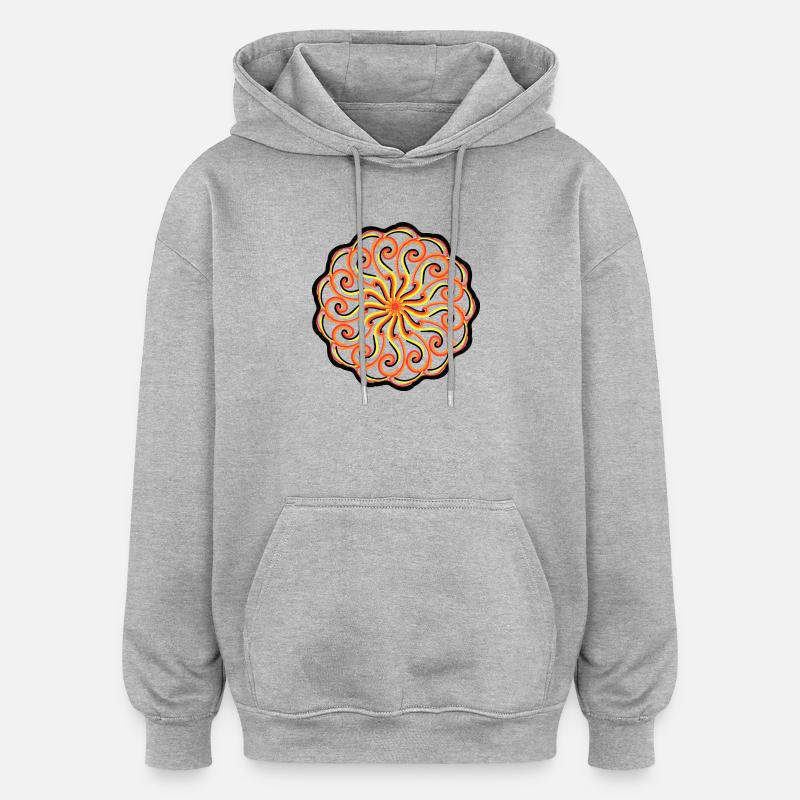 Mandala - Sweat à capuche oversize unisexe - gris chiné