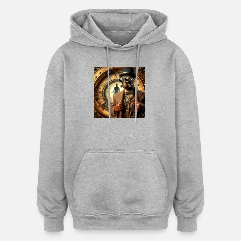 Sherlock Holmes Steampunk - Sweat à capuche oversize unisexe - gris chiné