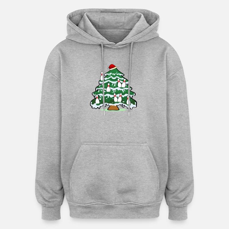 ARBRE DE NOËL BOWLING BOWLING - Sweat à capuche oversize unisexe - gris chiné