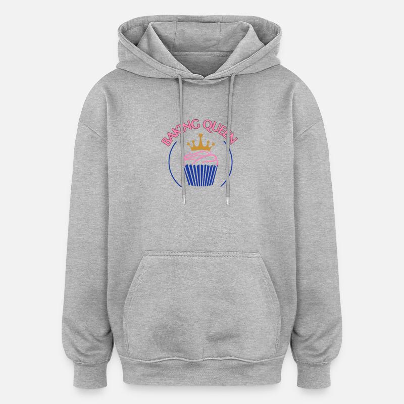 Baking Queen customizable - Oversized Unisex Hoodie - heather grey