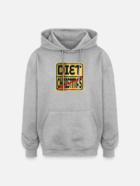 CHRISTMAS FOOD DIET - Oversized Unisex Hoodie - heather grey