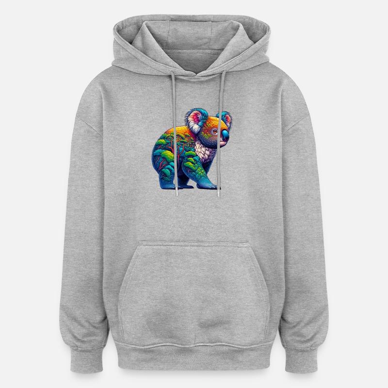 Koala - Sweat à capuche oversize unisexe - gris chiné