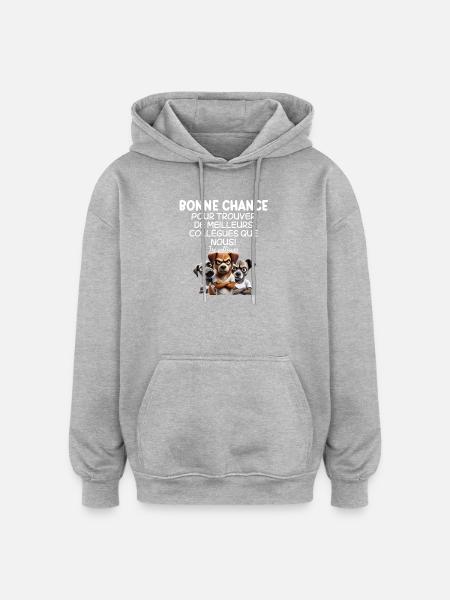 Lycka till att hitta bättre kollegor - Oversized luvtröja unisex - gråmelerad