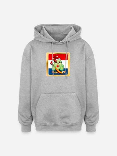 Weihnachtsgeschenke Avocado Eishockeyspieler - Oversized Unisex Hoodie - Grau meliert