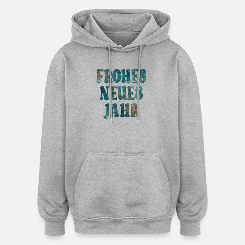 SILVESTER PARTY NEUJAHR - Oversized Unisex Hoodie - Grau meliert