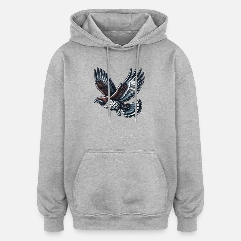 Buzzard - Oversized Unisex Hoodie - heather grey