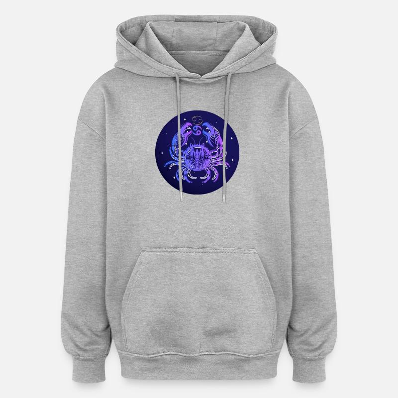 Créativité étoilée du cancer - Sweat à capuche oversize unisexe - gris chiné